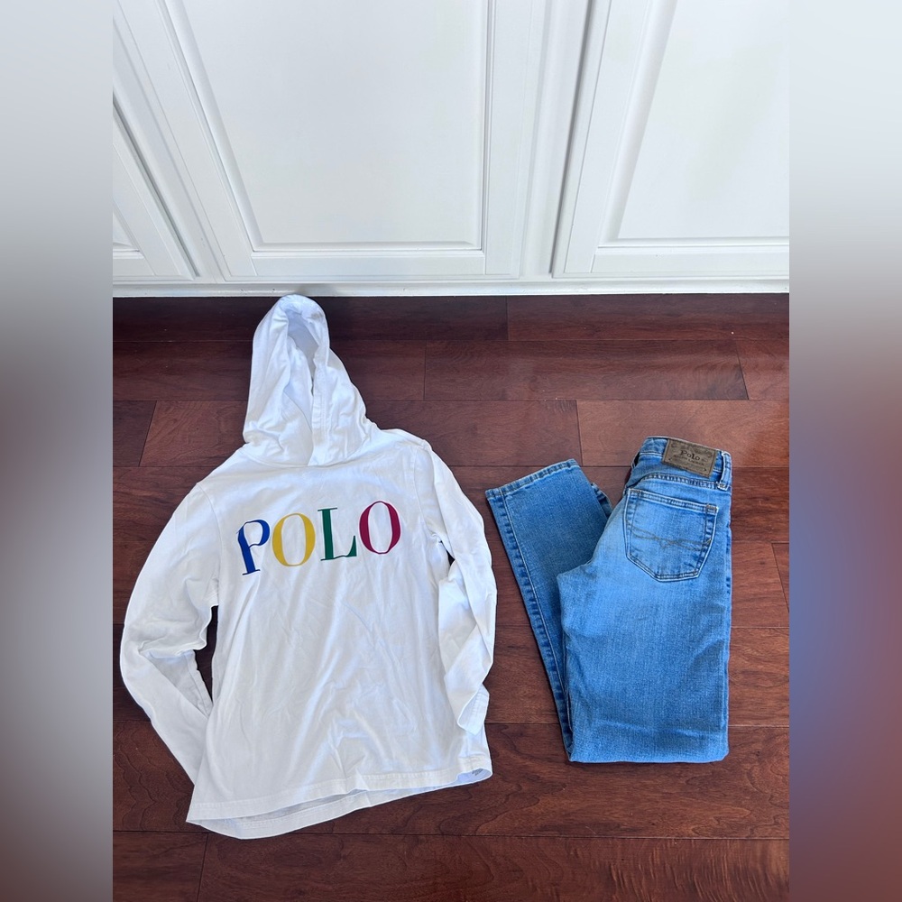 Ralph Lauren polo boys jeans size 10/12 and shirt medium 10/12